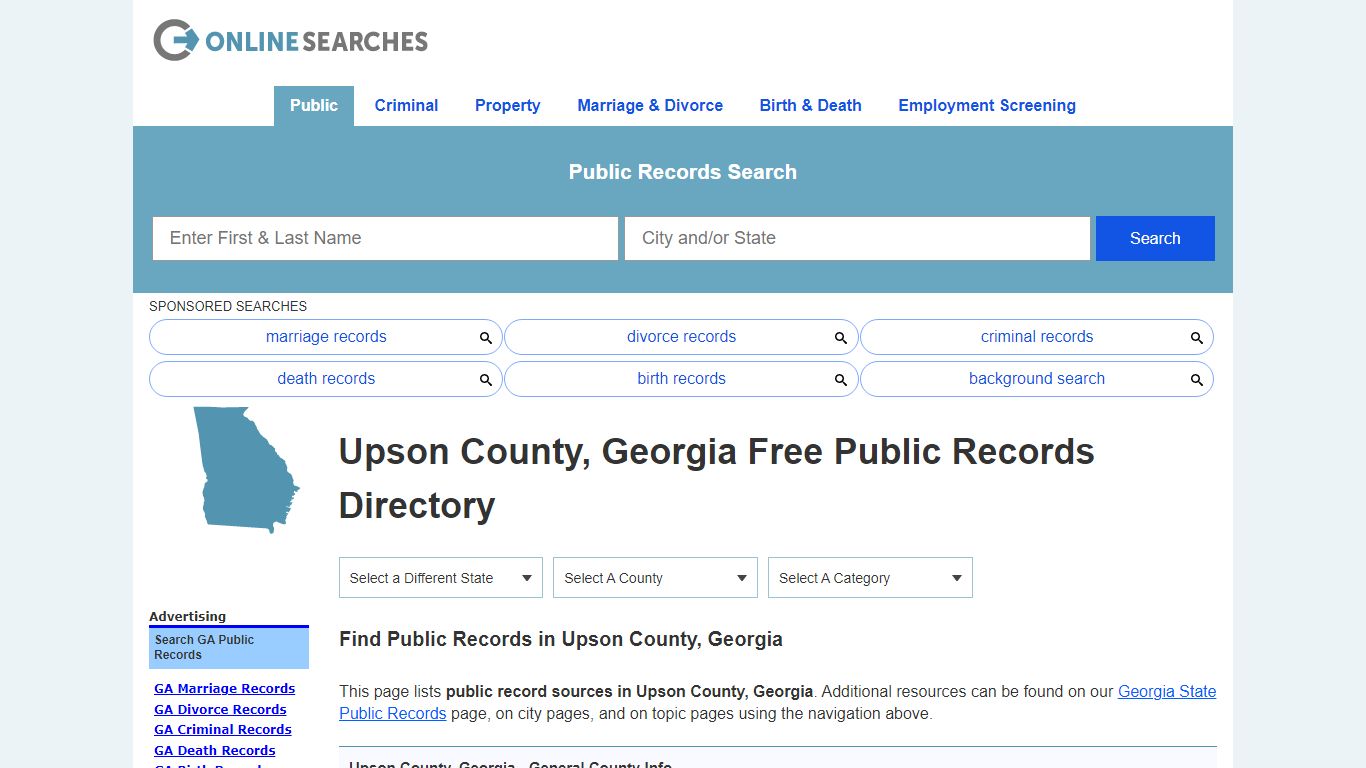 Upson County, Georgia Public Records Directory