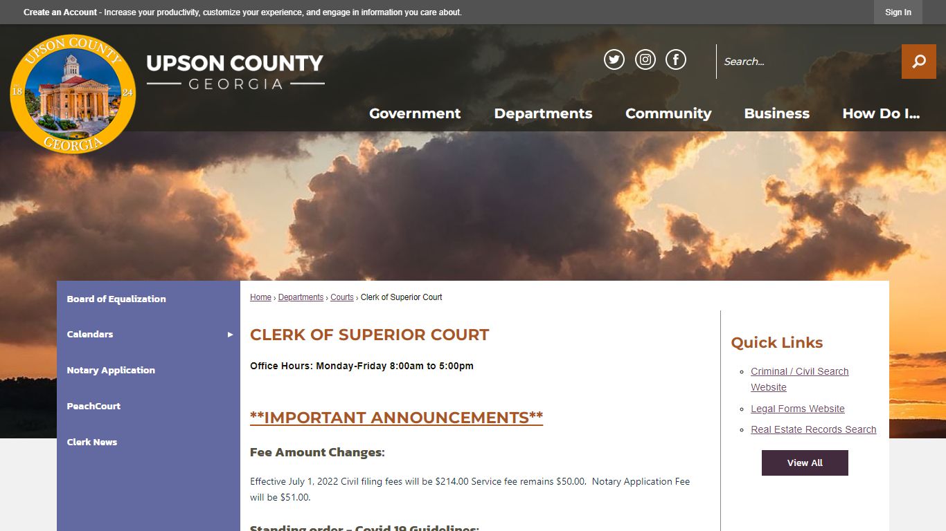 Clerk of Superior Court | Upson County, GA