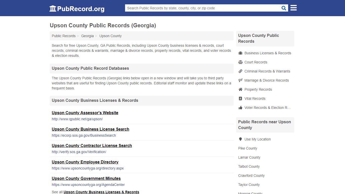 Free Upson County Public Records (Georgia Public Records) - PubRecord.org